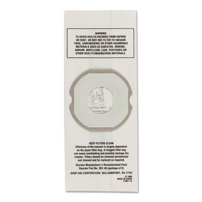 Shop-Vac 9014600 Hippo Disposable Filter Bags