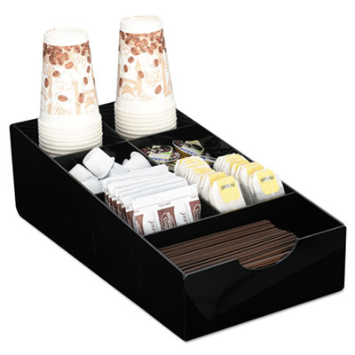 Boardwalk Condiment Tray, 8 1/4 X 16 X 5 1/8, 7-Compartment, Black (BWK99002)