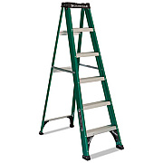 Louisville FIBERGLASS STEP LADDER, 8 FT WORKING HEIGHT, 225 LBS CAPACITY, 5 STEP, GREEN/BLACK (FS4006)