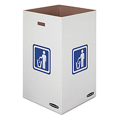 Bankers Box Waste and Recycling Bin, 50 gal, White, 10/Carton (7320201)
