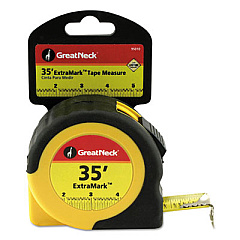 Great Neck ExtraMark Tape Measure, 1" x 35 ft, Steel, Orange/Black (95010)