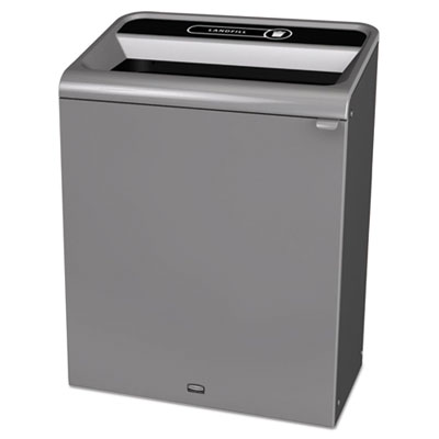 Rubbermaid Commercial Configure Indoor Recycling Waste Receptacle, 45 gal, Metal, Gray (1961507)