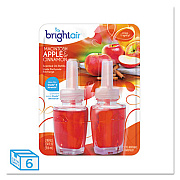 BRIGHT Air ELECTRIC SCENTED OIL AIR FRESHENER REFILL, MACINTOSH APPLE/CINNAMON, 2/PACK, 6 PACKS/CARTON (900255)