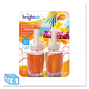 BRIGHT Air ELECTRIC SCENTED OIL AIR FRESHENER REFILL, HAWAIIAN BLOSSOM/PAPAYA,2/PACK, 6 PACKS/CARTON (900256)