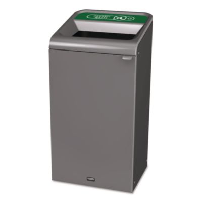 Rubbermaid Commercial Configure Indoor Recycling Waste Receptacle, Organic Waste, 23 gal, Metal, Gray (1961627)