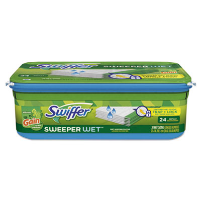Swiffer Wet Refill Cloths, Gain Original Scent, White, 8 x 10, 24/Pack, 6 Pack/Carton (95532CT)