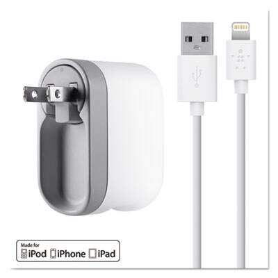 Belkin F8J032TT04WH 2.1 Amp Swivel Charger with Lightning Cable