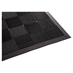 Guardian Parquet Scraper Mat, Black Blade Ribbed Rubber Surface, 24" x 36" (PARQUET2X3)