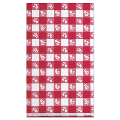 Kurly Kate Paper Table Cover, 40" x 300 ft, Red Gingham (910105)