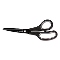 Universal Industrial Carbon Blade Scissors, 8" Long, 3.5" Cut Length, Black/Gray Straight Handle (UNV92021)
