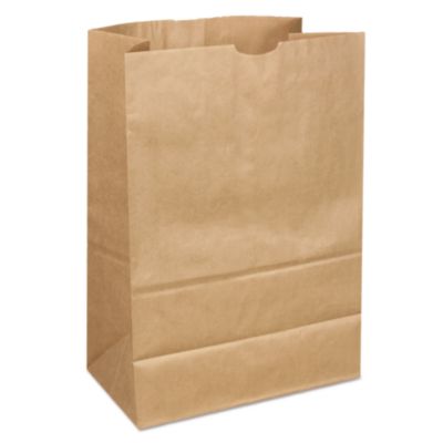 Ross & Wallace Paper Products Grocery Paper Bags, 1/6 BBL Size, 40# Basis Weight, 12" x 7" x 17", Kraft, 400/Bundle (SK164040)