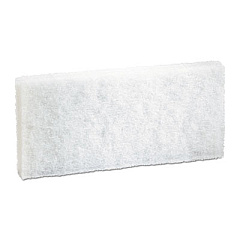 Boardwalk Light Duty Scour Pad, 4.63  x 10, White, 20/Carton (BWK401)
