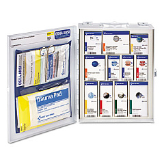 First Aid Only ANSI 2015 SmartCompliance Food Service Cabinet w/o Medication, 25 People, 94 Pieces, Metal Case (90658)