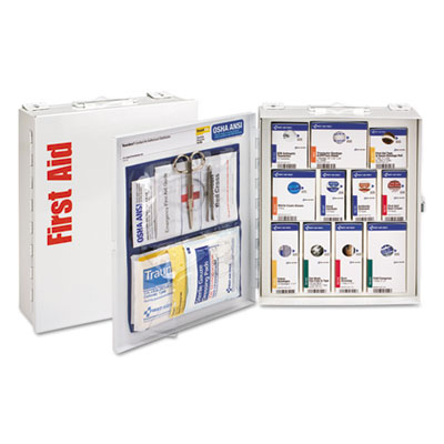 First Aid Only ANSI 2021 SmartCompliance General Business First Aid Station for 25 People, without Medication, 94 Pieces, Metal Case (90578021)