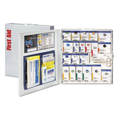 First Aid Only ANSI 2021 SmartCompliance General Business First Aid Station for 50 People, without Medication, 202 Pieces, Metal Case (746004021)