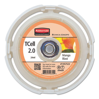Rubbermaid Commercial TC TCell 2.0 Air Freshener Refill, Mango Blast, 24 mL Cartridge, 6/Carton (1957523CT)