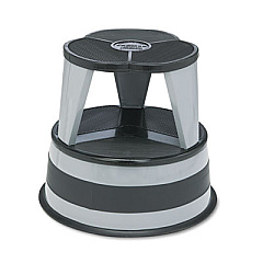 Cramer Kik-Step Steel Step Stool, 2-Step, 350 lb Capacity, 16" Diameter x 14.25"h, Slate (100182)
