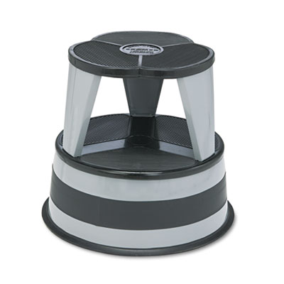 Cramer Kik-Step Steel Step Stool, 2-Step, 350 lb Capacity, 16" Diameter x 14.25"h, Slate (100182)