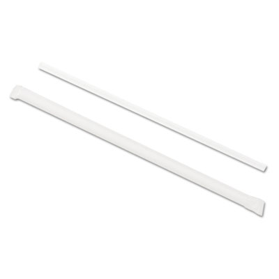 GEN Wrapped Jumbo Straws, 7 3/4", Translucent, 24/carton (GENSTRAWWT)