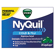 Vicks NyQuil Cold and Flu Nighttime LiquiCaps, 24/Box (01440BX)