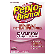 Pepto-Bismol Chewable Tablets, Original Flavor, 30 Tablets/Box (03977BX)