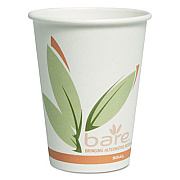 Dart Bare by Solo Eco-Forward Recycled Content PCF Paper Hot Cups, 12 oz, Green/White/Beige, 300/Carton (OF12RCJ8484)
