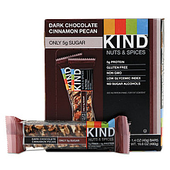 KIND Nuts and Spices Bar, Dark Chocolate Cinnamon Pecan, 1.4 oz, 12/Box (17852)