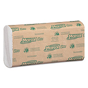 Marcal PRO 100% Recycled Folded Paper Towels, C-Fold, 1-Ply, 12.88 x 10.13, White, 150/Pack, 16 Packs/Carton (P100B)