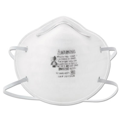 3M N95 Particle Respirator 8200 Mask, Standard-Size, 20/Box