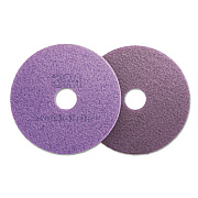 Scotch-Brite Diamond Floor Pads, 19" Diameter, Purple, 5/Carton (48196)