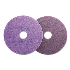 Scotch-Brite Diamond Floor Pads, 19" Diameter, Purple, 5/Carton (48196)