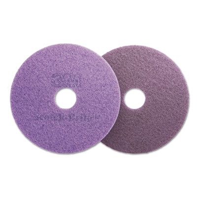 Scotch-Brite Diamond Floor Pads, 19" Diameter, Purple, 5/Carton (48196)