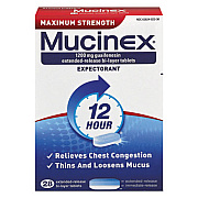 Mucinex Maximum Strength Expectorant, 28 Tablets/Box, 24 Boxes/Carton (02328CT)