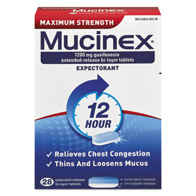 Mucinex Maximum Strength Expectorant, 28 Tablets/Box (02328)