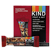 KIND Fruit and Nut Bars, Raspberry Cashew and Chia, 1.4 oz Bar, 12/Box (19989)