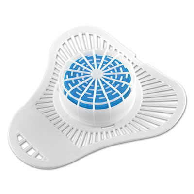 OdoBan Urinal Screen with Non-Para Deodorizer Block, Cherry Scent, White/Pink, 12/Carton (95896212)