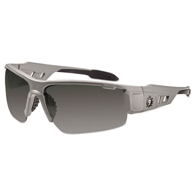 ergodyne Skullerz Dagr Safety Glasses, Matte Gray Half Frame, Smoke Single Lens (52130)