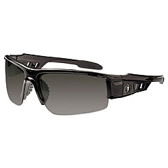 ergodyne Skullerz Dagr Safety Glasses, Black Half Frame, Smoke Single Lens (52030)