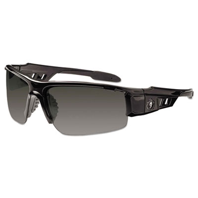 ergodyne Skullerz Dagr Safety Glasses, Black Half Frame, Smoke Single Lens (52030)