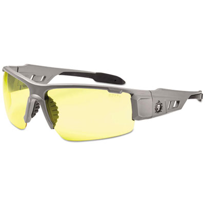 ergodyne Skullerz Dagr Safety Glasses, Matte Gray Frame/Yellow Lens, Nylon/Polycarb (52150)