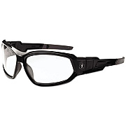ergodyne Skullerz Loki Safety Glasses/Goggles, Fog-Off Technology, Black Full Frame, Clear Dual Lens (56003)