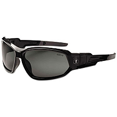 ergodyne Skullerz Loki Safety Glasses/Goggles, Fog-Off Technology, Black Full Frame, Smoke Dual Lens (56033)