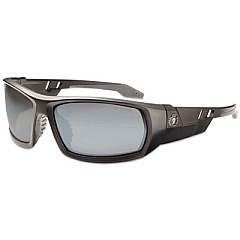 ergodyne Skullerz Odin Safety Glasses, Matte Black Full Frame, Mirrored Silver Dual Lens (50442)
