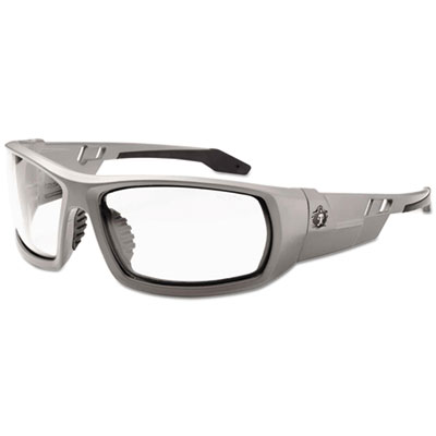 ergodyne Skullerz Odin Safety Glasses, Fog-Off Technology, Matte Gray Full Frame, Clear Dual Lens (50103)