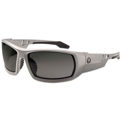 ergodyne Skullerz Odin Safety Glasses, Fog-Off Technology, Matte Gray Full Frame, Smoke Dual Lens (50133)