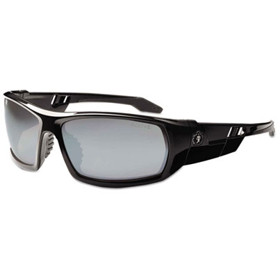 ergodyne Skullerz Odin Safety Glasses, Black Full Frame, Mirrored Silver Dual Lens (50042)