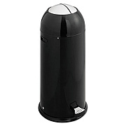 Safco Shutter Cans, Round, Steel, 14 gal, Black/Stainless Steel (9951BL)