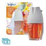 BRIGHT Air ELECTRIC SCENTED OIL AIR FRESHENER WARMER AND REFILL COMBO, HAWAIIAN BLOSSOMS/PAPAYA, 8/CARTON (900254CT)