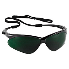 KleenGuard Nemesis Safety Glasses, Black Half Frame, Green Shade 5 VLT Dual Lens (25671)