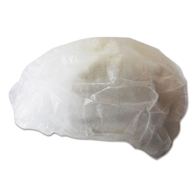 Boardwalk Disposable Bouffant Caps, White, Medium, 19", 100/Pack (BWKH42M)